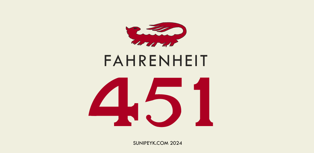 fahrenheit 451 yazısı ve semender ikonu