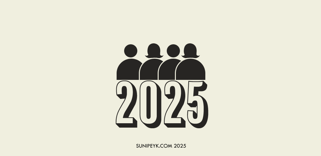 erkek kadın piktogramları ve altında 2025